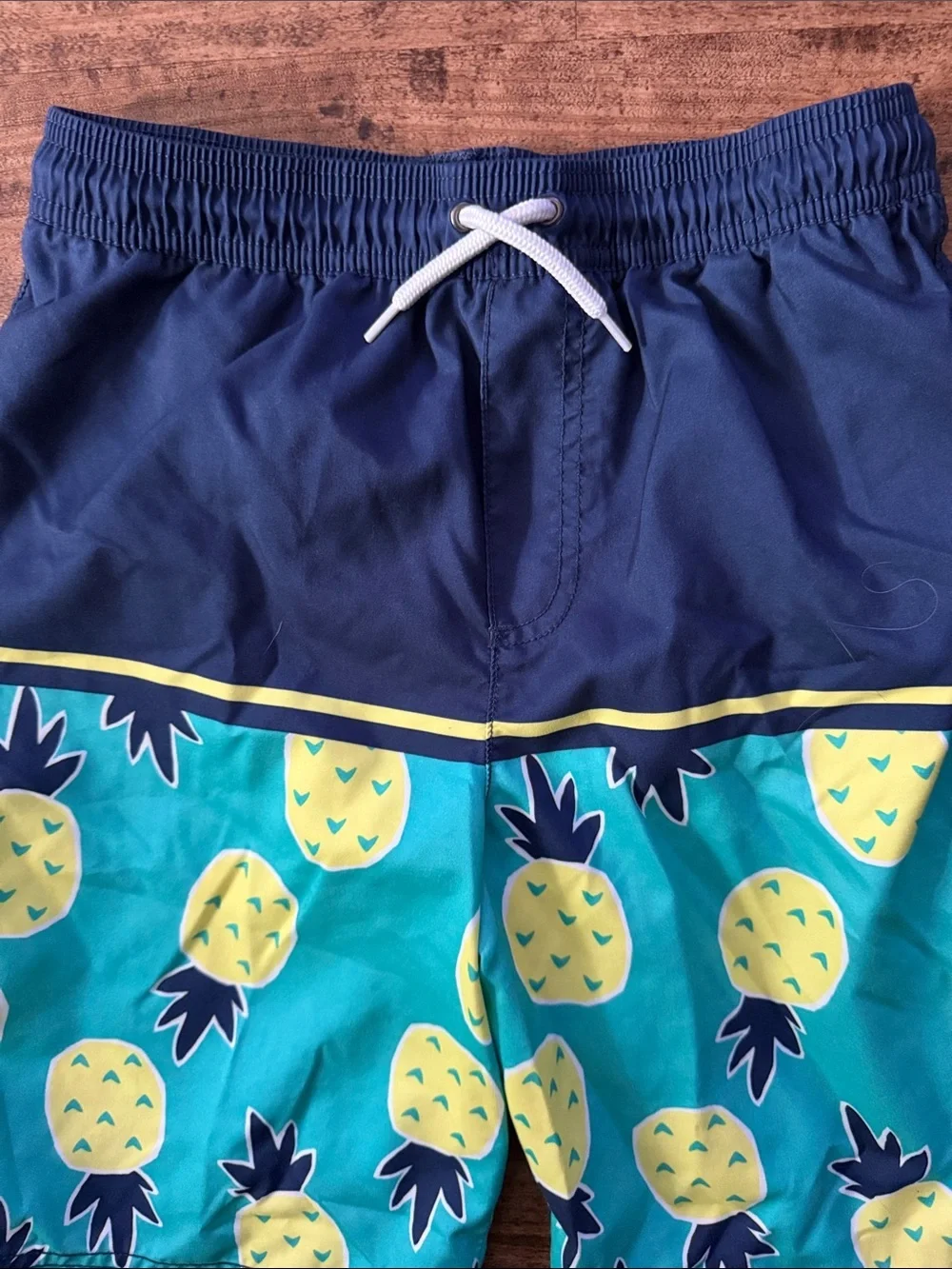 Blue & Teal Pineapple Print Swim Trunks size 12 carters
